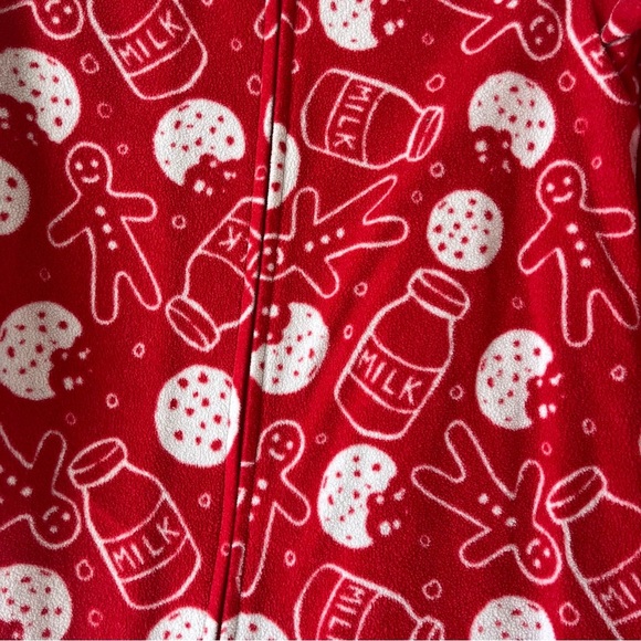 Red fleece holiday Christmas onesie pjs Kids One Piece Pajamas Set 3T girls boys - Picture 8 of 10
